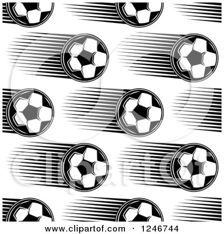 Clipart of a Seamless Black and White Soccer Ball Background - Royalty Free Vector Illustration by Vector Tradition SM