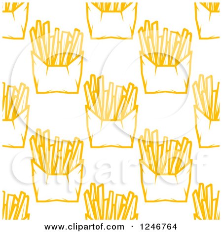 Clipart of a Seamless French Fries Background Pattern - Royalty Free Vector Illustration by Vector Tradition SM