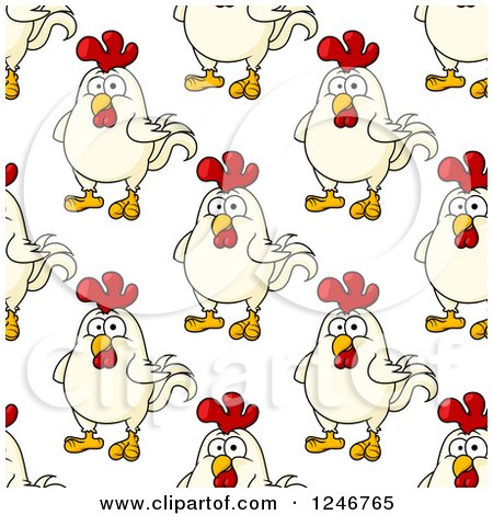 Clipart of a Seamless Chicken Background Pattern - Royalty Free Vector Illustration by Vector Tradition SM