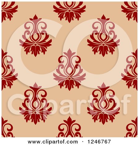 Clipart of a Seamless Floral Pattern Background - Royalty Free Vector Illustration by Vector Tradition SM