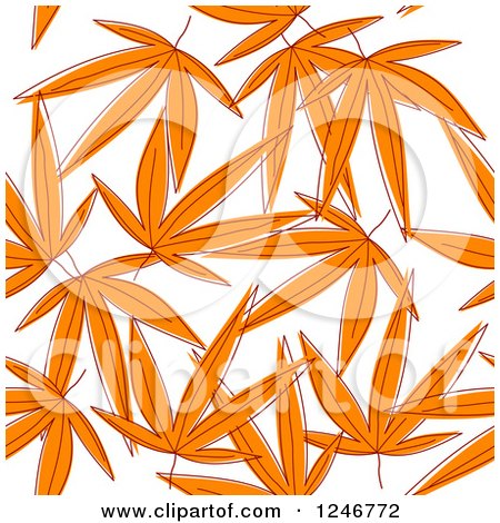 Clipart of a Seamless Orange Leaves Background Pattern - Royalty Free Vector Illustration by Vector Tradition SM