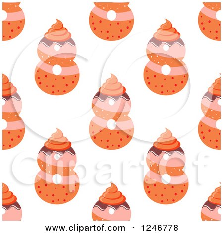 Clipart of a Seamless Number Eight Cookie Background - Royalty Free Vector Illustration by Vector Tradition SM