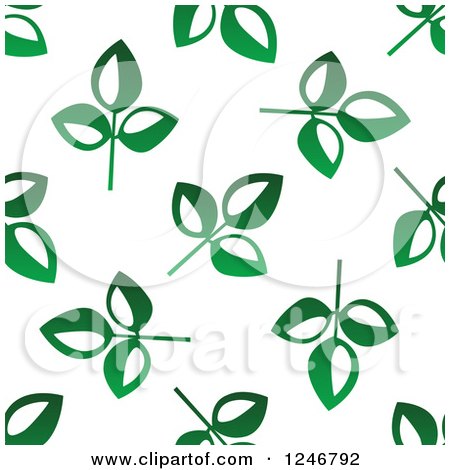 Clipart of a Seamless Green Leaf Background Pattern - Royalty Free Vector Illustration by Vector Tradition SM