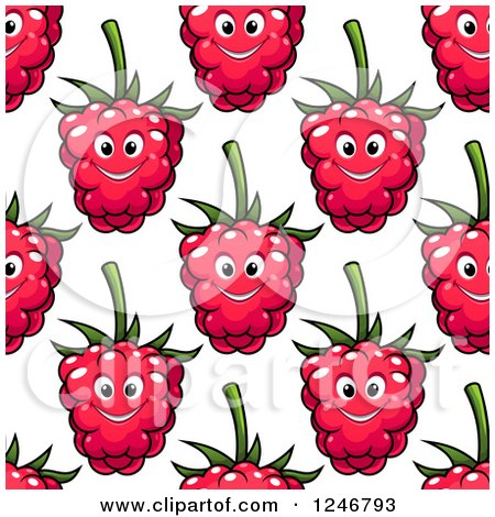 Clipart of a Seamless Raspberry Background - Royalty Free Vector Illustration by Vector Tradition SM