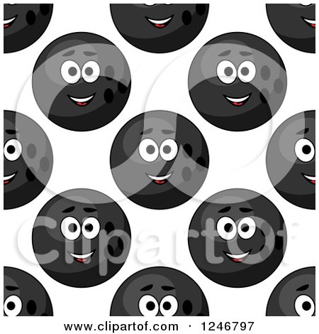 Clipart of a Seamless Bowling Ball Background Pattern - Royalty Free Vector Illustration by Vector Tradition SM