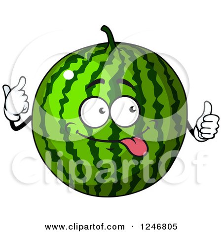 Clipart of a Watermelon Character - Royalty Free Vector Illustration by Vector Tradition SM
