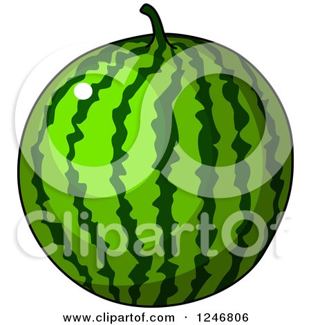 Clipart of a Watermelon - Royalty Free Vector Illustration by Vector Tradition SM
