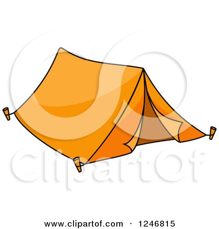 Clipart of an Orange Tent - Royalty Free Vector Illustration by Vector Tradition SM