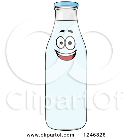 Clipart of a Happy Milk Bottle Character - Royalty Free Vector Illustration by Vector Tradition SM
