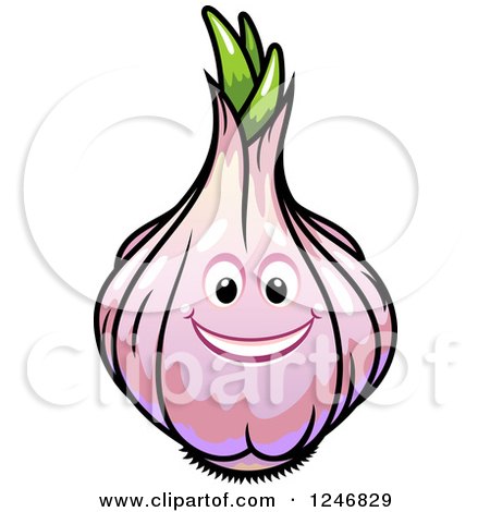 Clipart of a Purple Garlic Character - Royalty Free Vector Illustration by Vector Tradition SM