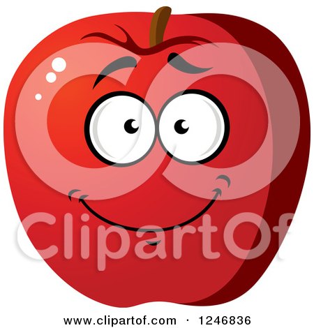 Clipart of a Red Apple Character - Royalty Free Vector Illustration by Vector Tradition SM
