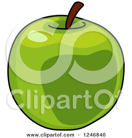 Clipart of a Green Apple - Royalty Free Vector Illustration by Vector Tradition SM