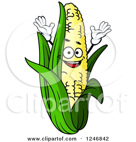 Clipart of a Corn Character - Royalty Free Vector Illustration by Vector Tradition SM