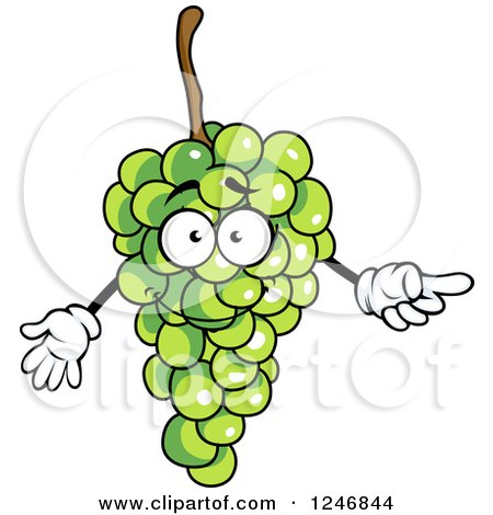 Clipart of a Green Grapes Character - Royalty Free Vector Illustration by Vector Tradition SM