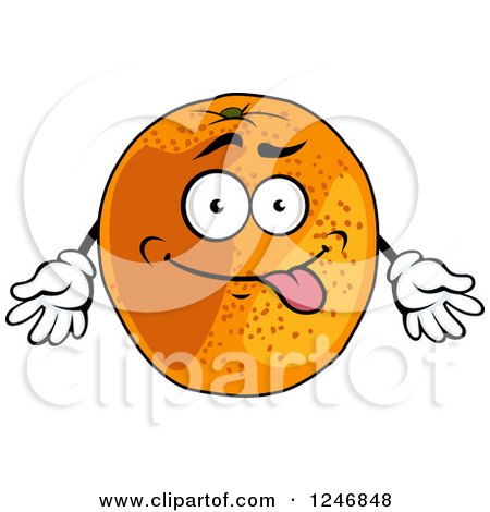 Clipart of an Orange Character - Royalty Free Vector Illustration by Vector Tradition SM