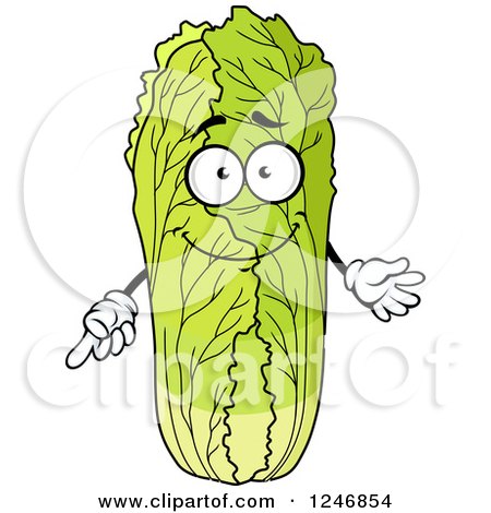 Clipart of a Cabbage Character - Royalty Free Vector Illustration by Vector Tradition SM