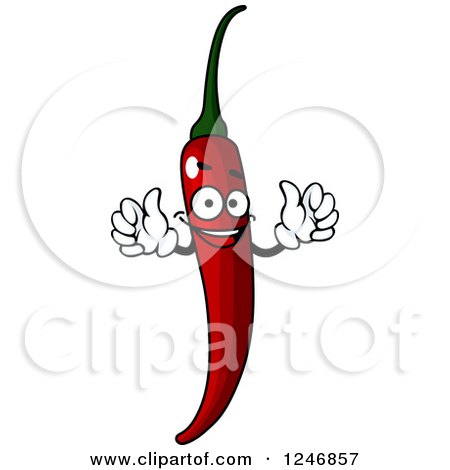 Clipart of a Red Chili Pepper Character - Royalty Free Vector Illustration by Vector Tradition SM