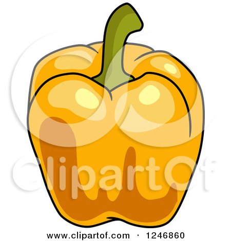 Clipart of an Orange Bell Pepper - Royalty Free Vector Illustration by Vector Tradition SM