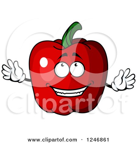 Clipart of a Red Bell Pepper Character - Royalty Free Vector Illustration by Vector Tradition SM