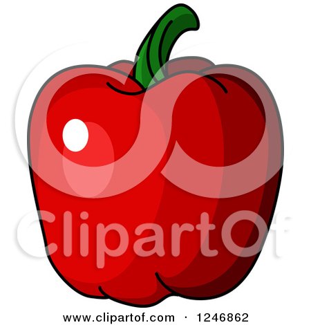 Clipart of a Red Bell Pepper - Royalty Free Vector Illustration by Vector Tradition SM