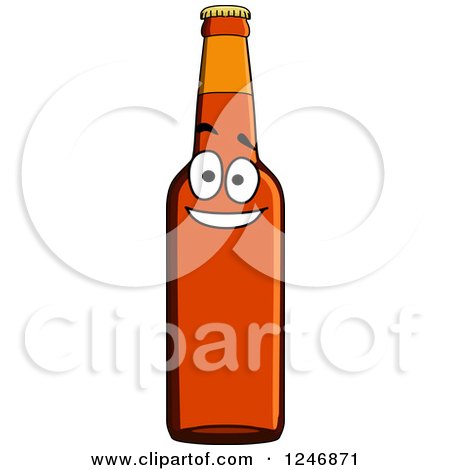 Clipart of a Beer Bottle Character - Royalty Free Vector Illustration by Vector Tradition SM