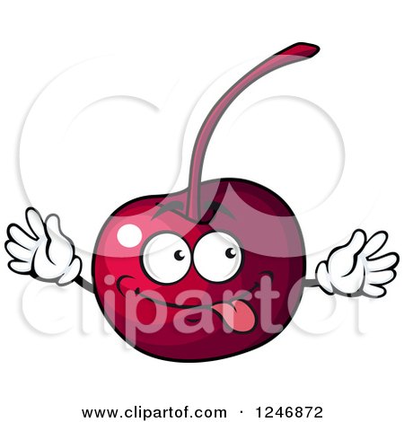 Clipart of a Cherry Character - Royalty Free Vector Illustration by Vector Tradition SM