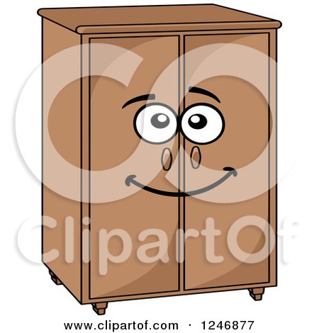 Clipart of a Cabinet Character - Royalty Free Vector Illustration by Vector Tradition SM