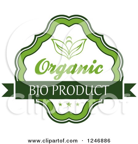 Clipart of a Green Organic Bio Product Label - Royalty Free Vector Illustration by Vector Tradition SM