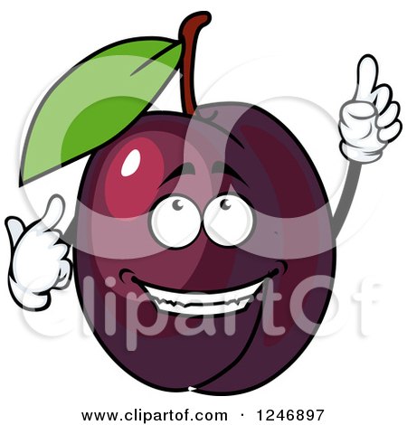Clipart of a Plum Character - Royalty Free Vector Illustration by Vector Tradition SM