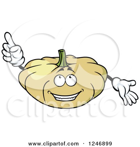 Clipart of a White Pumpkin Character - Royalty Free Vector Illustration by Vector Tradition SM