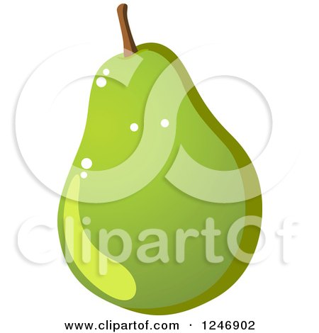 Clipart of a Green Pear - Royalty Free Vector Illustration by Vector Tradition SM