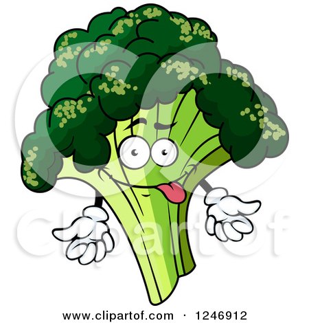 Clipart of a Broccoli Character - Royalty Free Vector Illustration by Vector Tradition SM