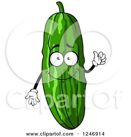 Clipart of a Cucumber Character - Royalty Free Vector Illustration by Vector Tradition SM