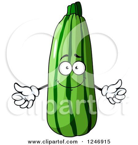 Clipart of a Zucchini Character - Royalty Free Vector Illustration by Vector Tradition SM