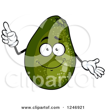 Clipart of a Green Avocado Character - Royalty Free Vector Illustration by Vector Tradition SM