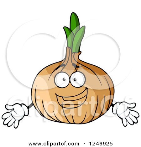 Clipart of a Yellow Onion Character - Royalty Free Vector Illustration by Vector Tradition SM