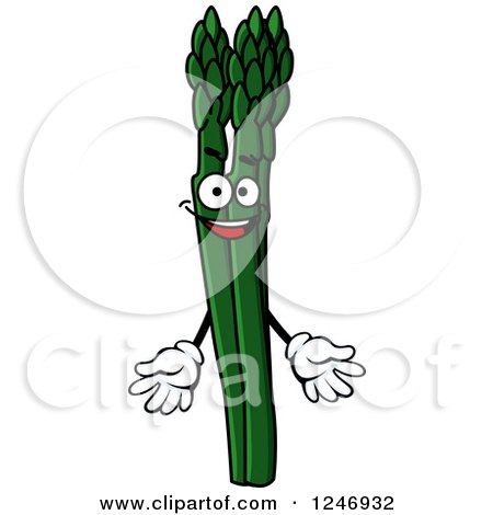 Clipart of an Asparagus Character - Royalty Free Vector Illustration by Vector Tradition SM