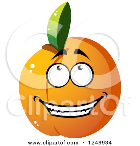 Clipart of an Apricot Character - Royalty Free Vector Illustration by Vector Tradition SM