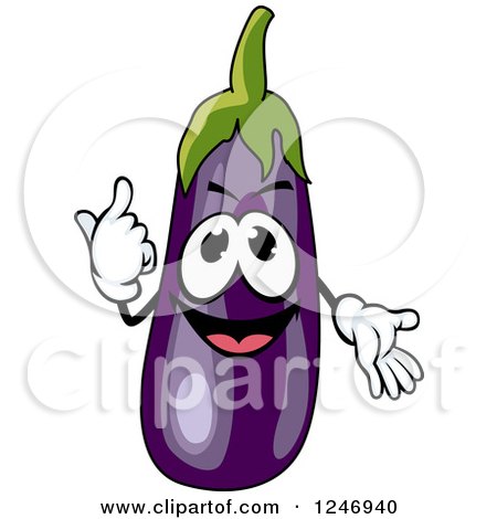 Clipart of an Eggplant Character - Royalty Free Vector Illustration by Vector Tradition SM