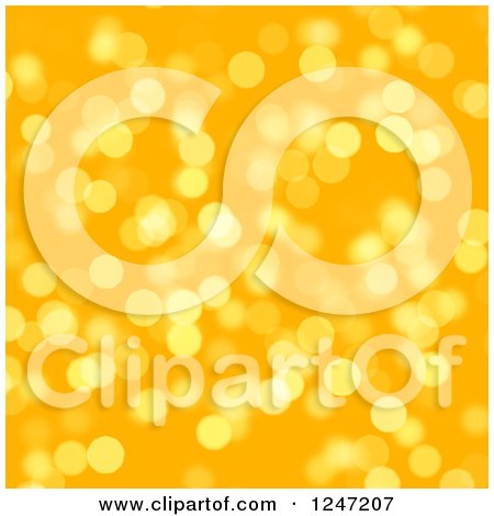 Clipart of a Glittery Orange and Yellow Blurred Bokeh Dot Background - Royalty Free Illustration by Arena Creative