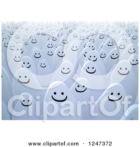 Clipart of 3d Happy Ghosts - Royalty Free Illustration by Mopic