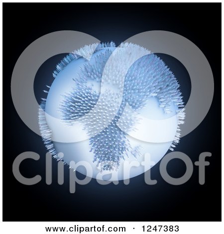 Clipart of a 3d Planet Earth of People Forming the Continents, over Black - Royalty Free Illustration by Mopic