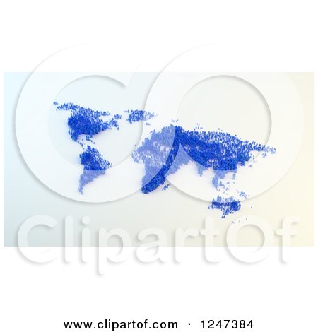 Clipart of 3d Tiny People Forming a World Map - Royalty Free Illustration by Mopic