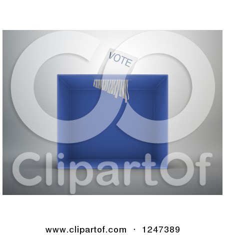 Clipart of a 3d Voter Ballot Going Through a Shredder - Royalty Free Illustration by Mopic