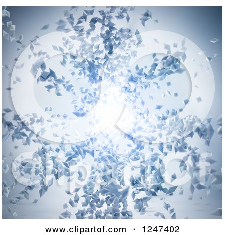 Clipart of a 3d Particle Burst with Bright Light - Royalty Free Illustration by Mopic