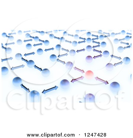 Clipart of a 3d Network of Spheres and Arrows - Royalty Free Illustration by Mopic