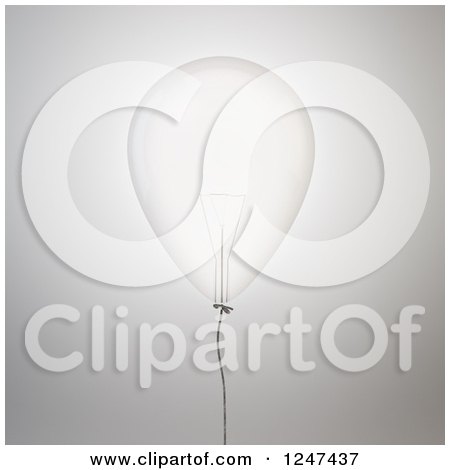 Clipart of a 3d Lightbulb Balloon - Royalty Free Illustration by Mopic