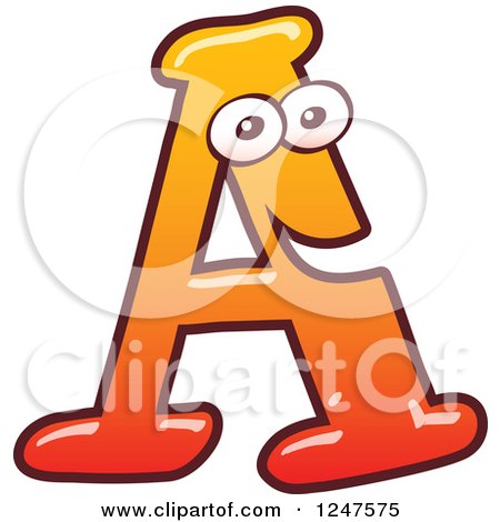 Clipart of a Gradient Orange Capital a Alphabet Letter Character - Royalty Free Vector Illustration by Zooco