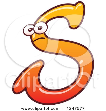 Clipart of a Gradient Orange Capital S Alphabet Letter Character - Royalty Free Vector Illustration by Zooco