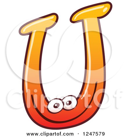 Clipart of a Gradient Orange Capital U Alphabet Letter Character - Royalty Free Vector Illustration by Zooco